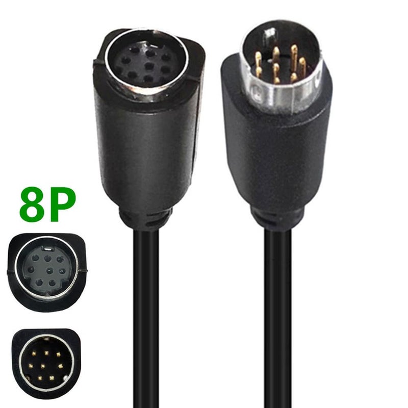 Seadream Mini Din 8 Pin Male to Female Extension Cable Mini Din 8 Core Audio/Video Extension Cable (6FT) - Image 2